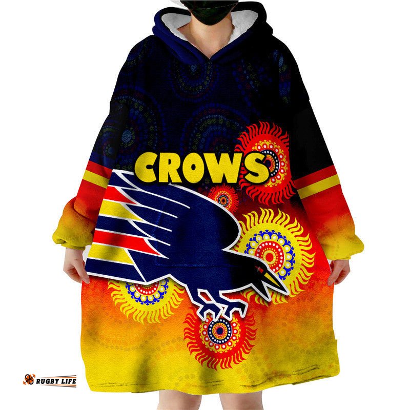 australian football league crows wearable blanket hoodie