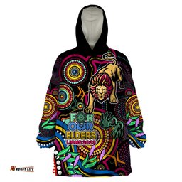 custom lions football aboriginal art wearable blanket hoodie naidoc indigenous tribal