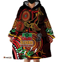 dolphins rugby aboriginal art wearable blanket hoodie naidoc indigenous tribal
