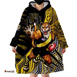 richmond football aboriginal go the tigers mascot wearable blanket hoodie