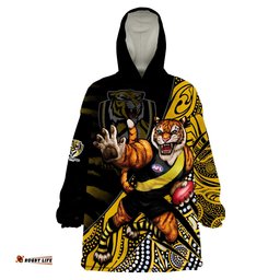 richmond football aboriginal go the tigers mascot wearable blanket hoodie