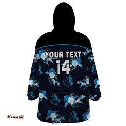 custom text and number titans rugby wearable blanket hoodie polynesian tribal mix tropical hawaiian style