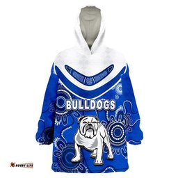 bulldogs rugby aboriginal boomerang wearable blanket hoodie