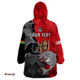 personalised panthers and dolphins wearable blanket hoodie sporty version