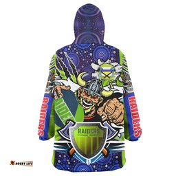 Canberra Raiders Custom Snug Hoodie - Indigenous Vikings Power Scratch Style Oodie Blanket