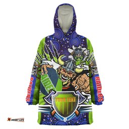 Canberra Raiders Custom Snug Hoodie - Indigenous Vikings Power Scratch Style Oodie Blanket