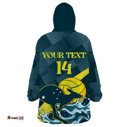 custom australia water polo 2024 wearable blanket hoodie aussie stingers kangaroo sporty version