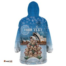 personalised australia yulefest wearable blanket hoodie cute wombat sydney opera house lt05