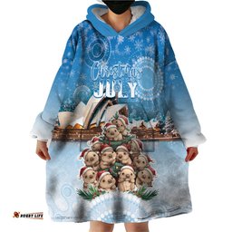 personalised australia yulefest wearable blanket hoodie cute wombat sydney opera house lt05