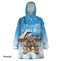 personalised australia yulefest wearable blanket hoodie cute wombat sydney opera house lt05