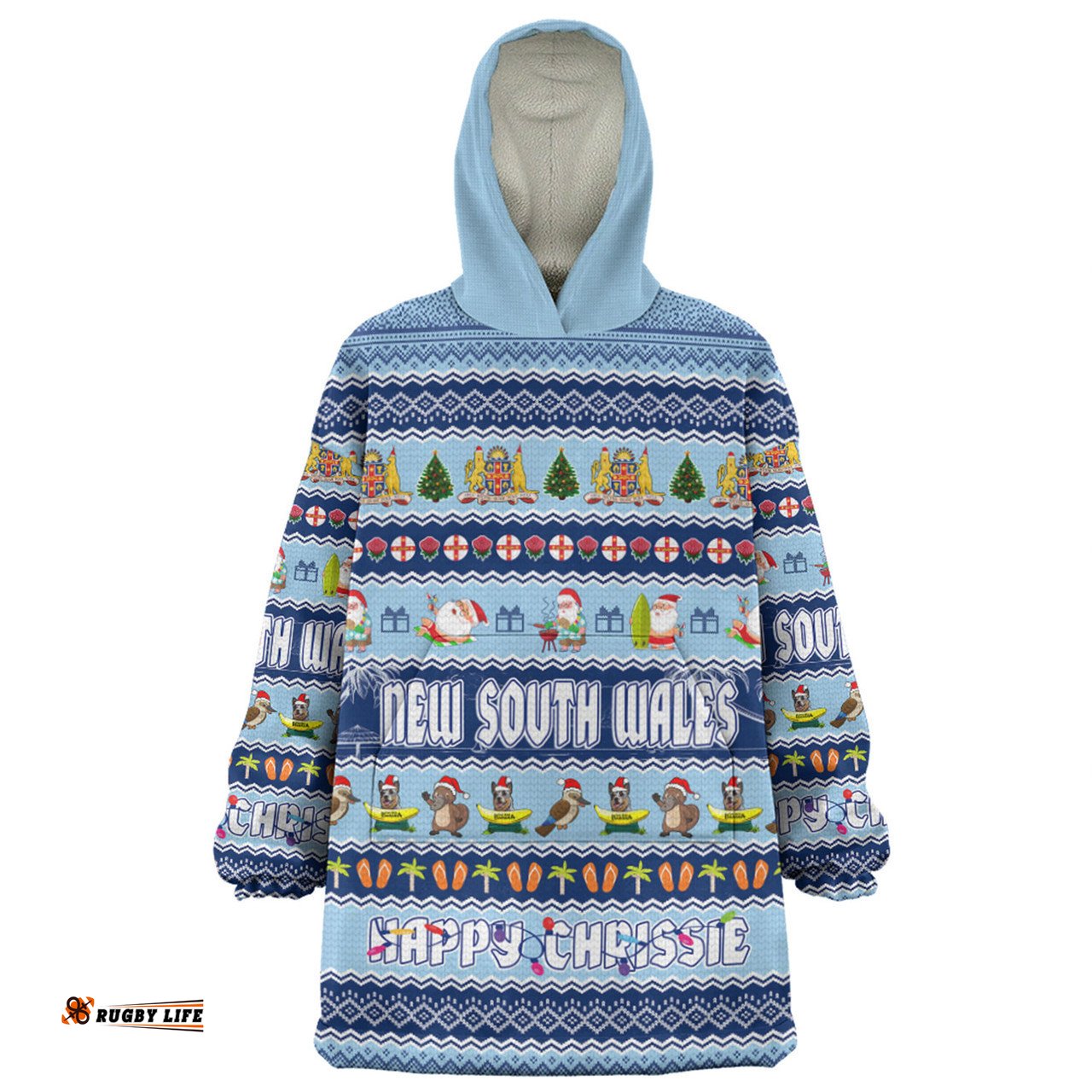 New South Wales Christmas Custom Snug Hoodie - Happy Chrissie Ugly Style Snug Hoodie