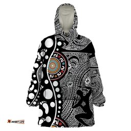 torest trait islands map mix aboriginal pattern wearable blanket hoodie ts04