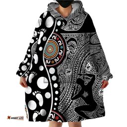 torest trait islands map mix aboriginal pattern wearable blanket hoodie ts04