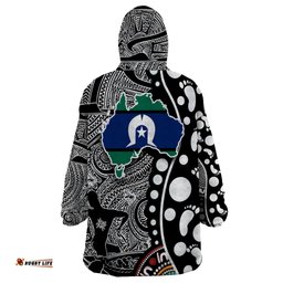 torest trait islands map mix aboriginal pattern wearable blanket hoodie ts04