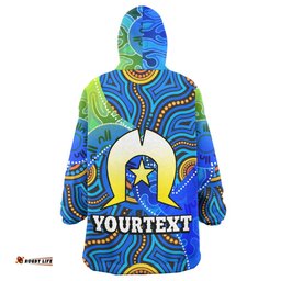 Gold Coast Titans Naidoc Custom Snug Hoodie -Naidoc Week and Torres Strait Island with Aboriginal Inspired Dot Painting Style Oodie Blanket