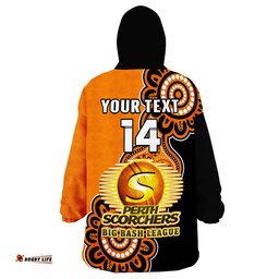 custom text and number perth scorchers cricket wearable blanket hoodie we are the champions aboriginal