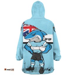 Cronulla-Sutherland Sharks Snug Hoodie Custom For Die Hard Fan Australia Flag Scratch Style