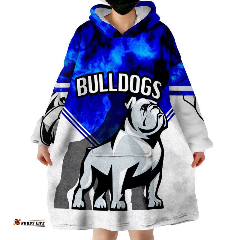 bulldogs rugby wearable blanket hoodie