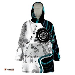 aboriginal pattern torest strait island wearable blanket hoodie ts04