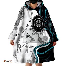 aboriginal pattern torest strait island wearable blanket hoodie ts04