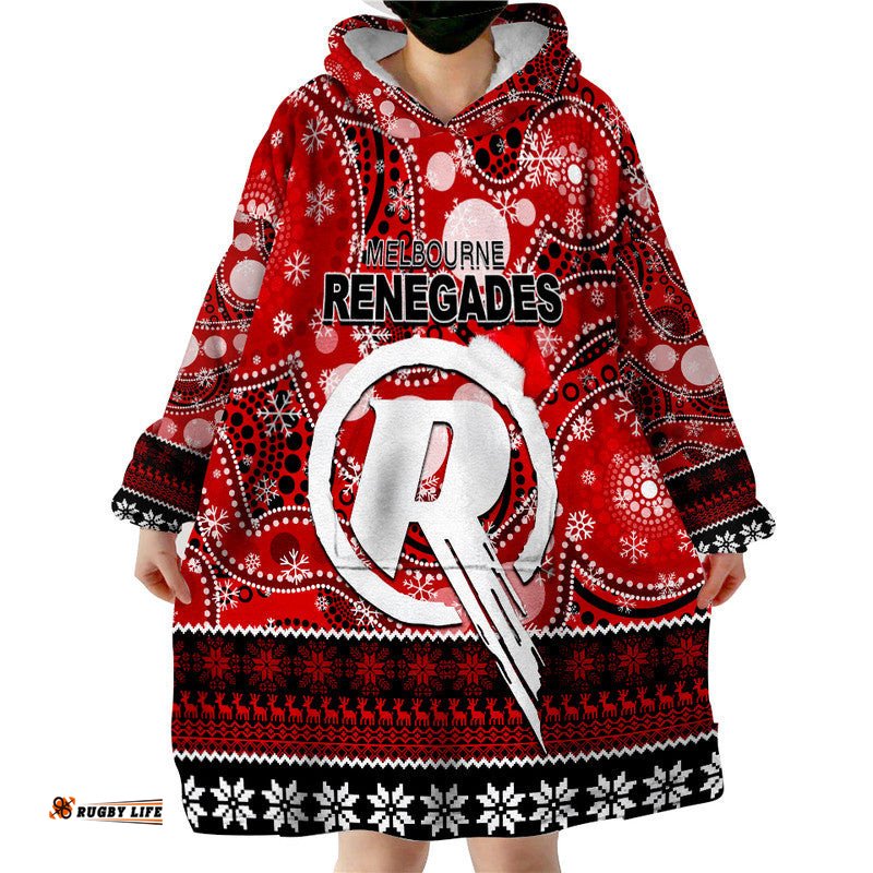 melbourne renegades christmas mix aboriginal wearable blanket hoodie