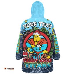 Gold Coast Titans Christmas Custom Snug Hoodie - Merry Christmas Our Beloved Team With Aboriginal Dot Art Pattern Snug Hoodie
