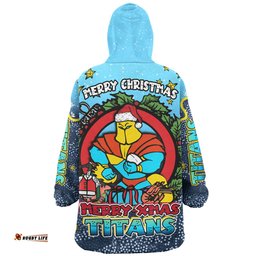 Gold Coast Titans Christmas Custom Snug Hoodie - Merry Christmas Our Beloved Team With Aboriginal Dot Art Pattern Snug Hoodie
