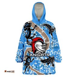 knights rugby wearable blanket hoodie aboriginal animal