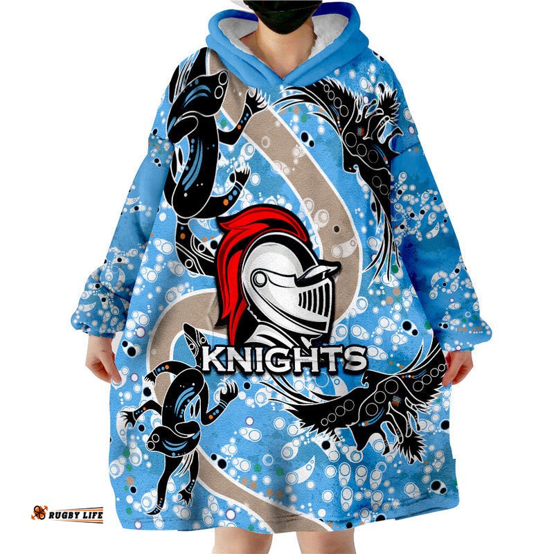 knights rugby wearable blanket hoodie aboriginal animal