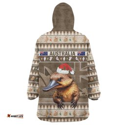 aussie platypus wearable blanket hoodie merry christmas