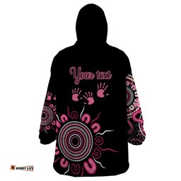 personalised aboriginal ribbons wearable blanket hoodie think pink butterfly art wall clock breast cancer
