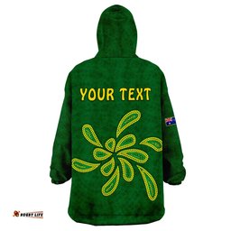 custom personalised green and gold australia national colours wearable blanket hoodie