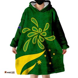 custom personalised green and gold australia national colours wearable blanket hoodie