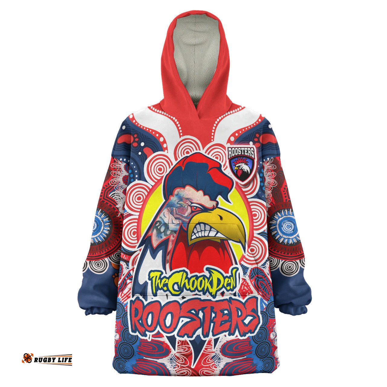 Sydney Roosters Custom Indigenous Snug Hoodie - Sydney Roosters Team The Chookpen Protection Under Sun Oodie