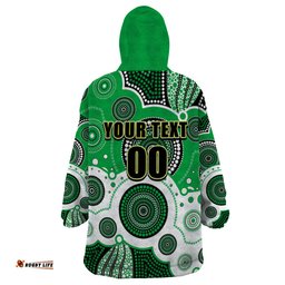 custom personalised and number raiders nrl wearable blanket hoodie aboriginal patterns