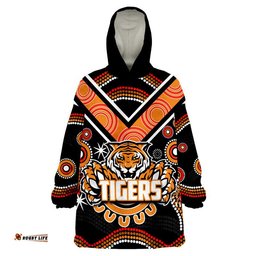 tigers rugby wearable blanket hoodie aboriginal
