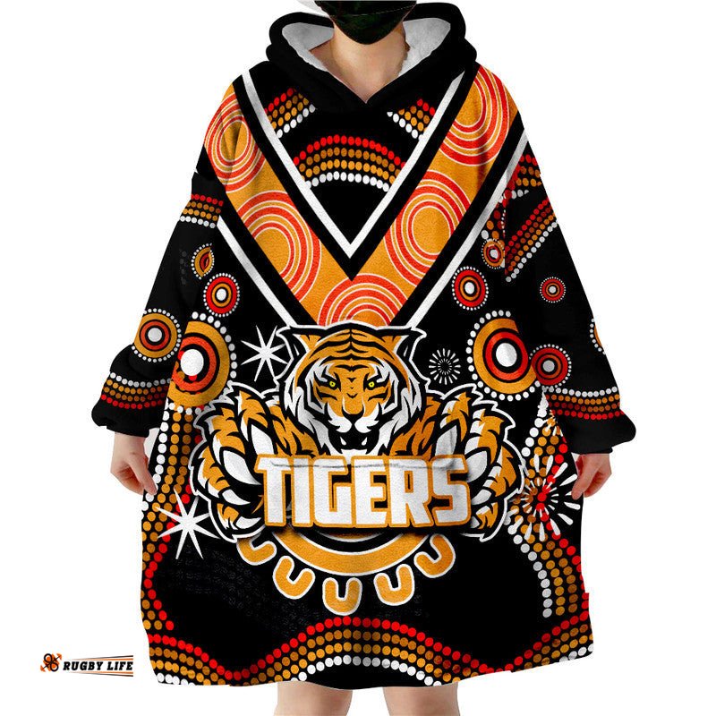 tigers rugby wearable blanket hoodie aboriginal