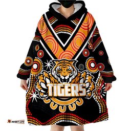 tigers rugby wearable blanket hoodie aboriginal