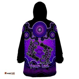 personalised australia pisces platypus zodiac wearable blanket hoodie auz astrology aboriginal purple