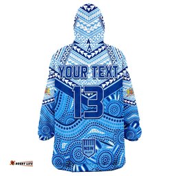custom text and number nsw blues aboriginal and polynesia admirable wearable blanket hoodie