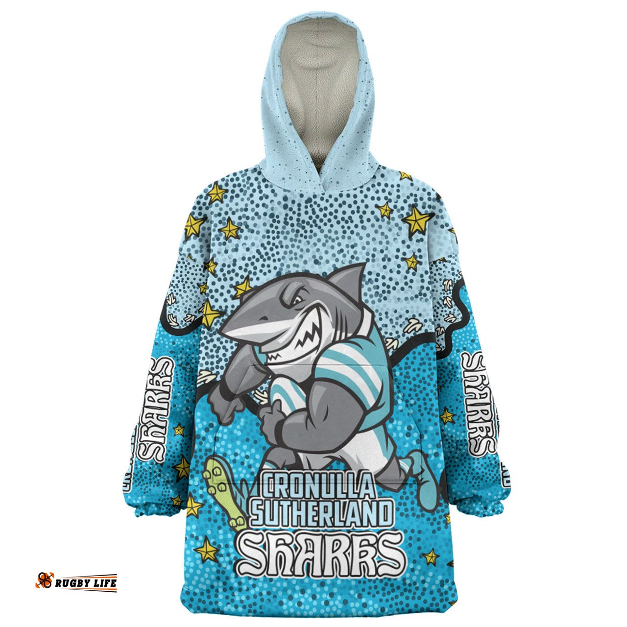 Cronulla-Sutherland Sharks Custom Snug Hoodie - Team With Dot And Star Patterns For Tough Fan Snug Hoodie