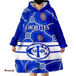 custom text and number mines rovers football club goldfields football indigenous diorites wearable blanket hoodie