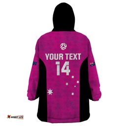 custom australia soccer wearable blanket hoodie matildas go champions pink