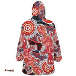 Australia Platypus Aboriginal Snug Hoodie - Red Platypus With Aboriginal Art Dot Painting Patterns Inspired Snug Hoodie