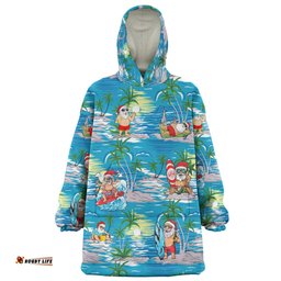 Australia Surfing Christmas Snug Hoodie - Tropical Santa Surfing Funny Snug Hoodie