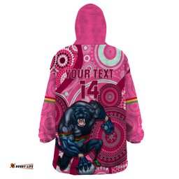 custom nrl panthers wearable blanket hoodie indigenous penrith dynamic pink version