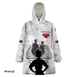 new zealand anzac day wearable blanket hoodie for the nurse lest we forget lt05