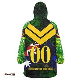 kangaroos rugby snug hoodie custom kangaroo national rugby league indigenous dreamtime oodie blanket