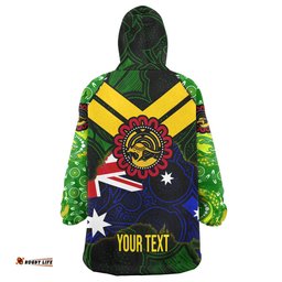 kangaroos rugby snug hoodie custom kangaroo national rugby league indigenous dreamtime oodie blanket