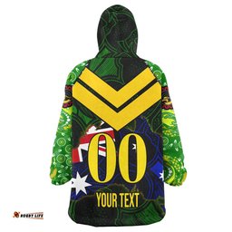 kangaroos rugby snug hoodie custom kangaroo national rugby league indigenous dreamtime oodie blanket